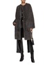 Figure View - Click To Enlarge - YVES SALOMON - Asymmetric Striped Mink Fur Coat