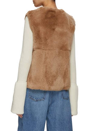 Back View - Click To Enlarge - YVES SALOMON - Sleeveless Rex Fur Gilet