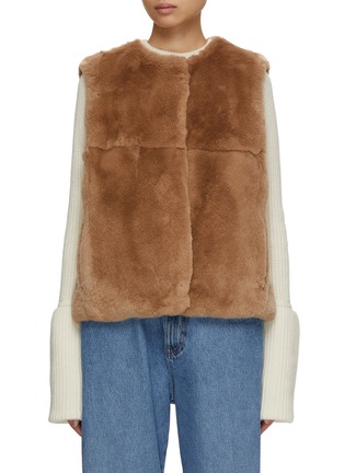 Main View - Click To Enlarge - YVES SALOMON - Sleeveless Rex Fur Gilet