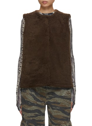 Main View - Click To Enlarge - YVES SALOMON - Curly Lamb Merino Gilet