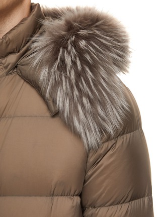  - KRUF - Detachable Racoon Trim Hood Water Repellent Down Jacket