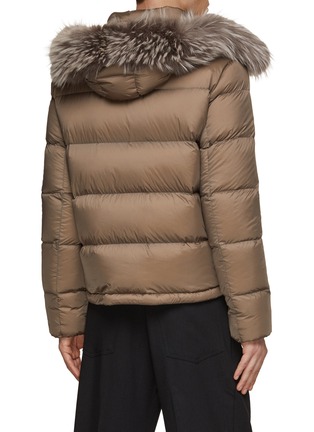 Back View - Click To Enlarge - KRUF - Detachable Racoon Trim Hood Water Repellent Down Jacket