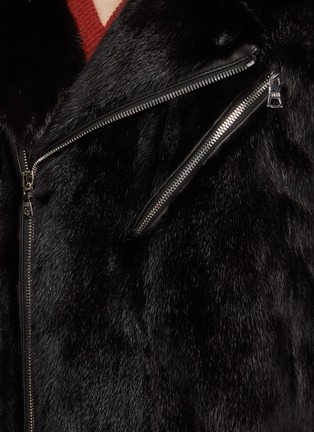  - KRUF - Mink Fur Biker Long Coat