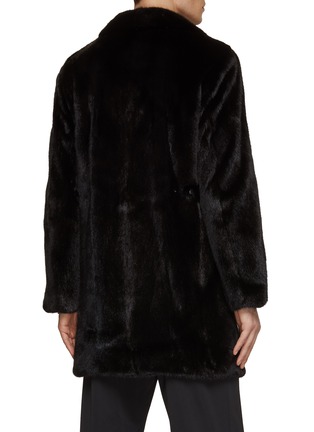 Back View - Click To Enlarge - KRUF - Mink Fur Biker Long Coat