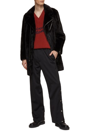Figure View - Click To Enlarge - KRUF - Mink Fur Biker Long Coat