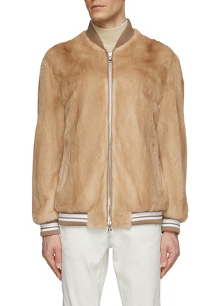 Main View - Click To Enlarge - KRUF - Zip Up Mink Fur Bomber Jacket