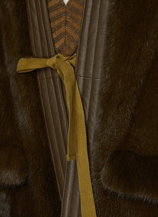  - KRUF - Leather Trim Mink Fur Kimono Jacket
