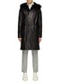 Main View - Click To Enlarge - KRUF - Fox Fur Trim Belted Leather Coat