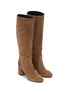Detail View - Click To Enlarge - STUART WEITZMAN - Flareblock 85 Suede Slouchy Tall Boots