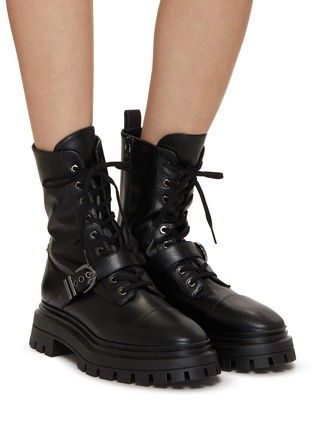 Figure View - Click To Enlarge - STUART WEITZMAN - Maverick Bedford Buckled Leather Boots