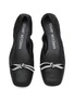 Detail View - Click To Enlarge - STUART WEITZMAN - SW Bow Crystal Embellished Glazed Suede Ballerina Flats