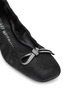 Detail View - Click To Enlarge - STUART WEITZMAN - SW Bow Crystal Embellished Glazed Suede Ballerina Flats