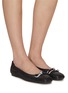Figure View - Click To Enlarge - STUART WEITZMAN - SW Bow Crystal Embellished Glazed Suede Ballerina Flats