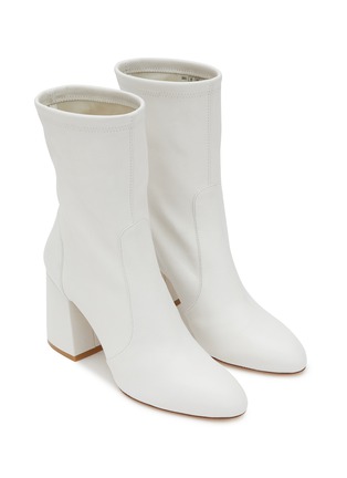 Detail View - Click To Enlarge - STUART WEITZMAN - Flareblock 85 Leather Slouchy Ankle Boots