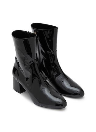 Detail View - Click To Enlarge - STUART WEITZMAN - Flareblock 60 Leather Ankle Boots