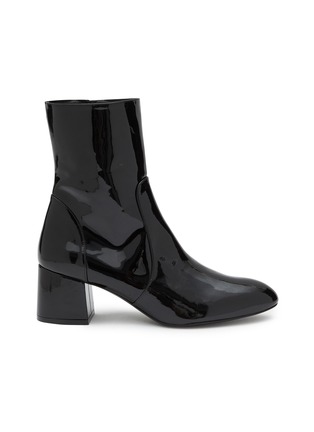Main View - Click To Enlarge - STUART WEITZMAN - Flareblock 60 Leather Ankle Boots