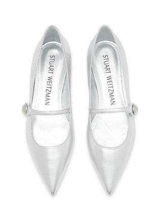 Detail View - Click To Enlarge - STUART WEITZMAN - SW Metallic Leather Mary Jane Flats
