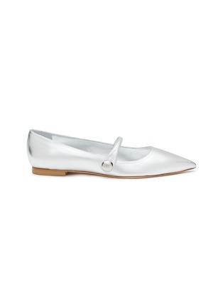 Main View - Click To Enlarge - STUART WEITZMAN - SW Metallic Leather Mary Jane Flats