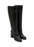 Detail View - Click To Enlarge - STUART WEITZMAN - Flareblock 85 Leather Slouchy Tall Boots