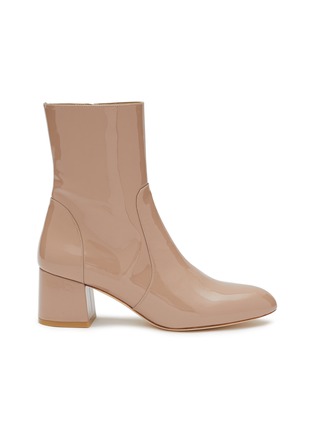 Main View - Click To Enlarge - STUART WEITZMAN - Flareblock 60 Patent Leather Ankle Boots
