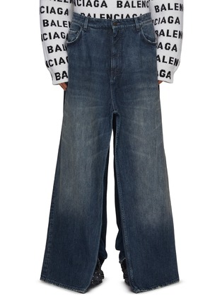 Main View - Click To Enlarge - BALENCIAGA - Front Panel Wide Leg Jeans