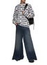 Figure View - Click To Enlarge - BALENCIAGA - Front Panel Wide Leg Jeans