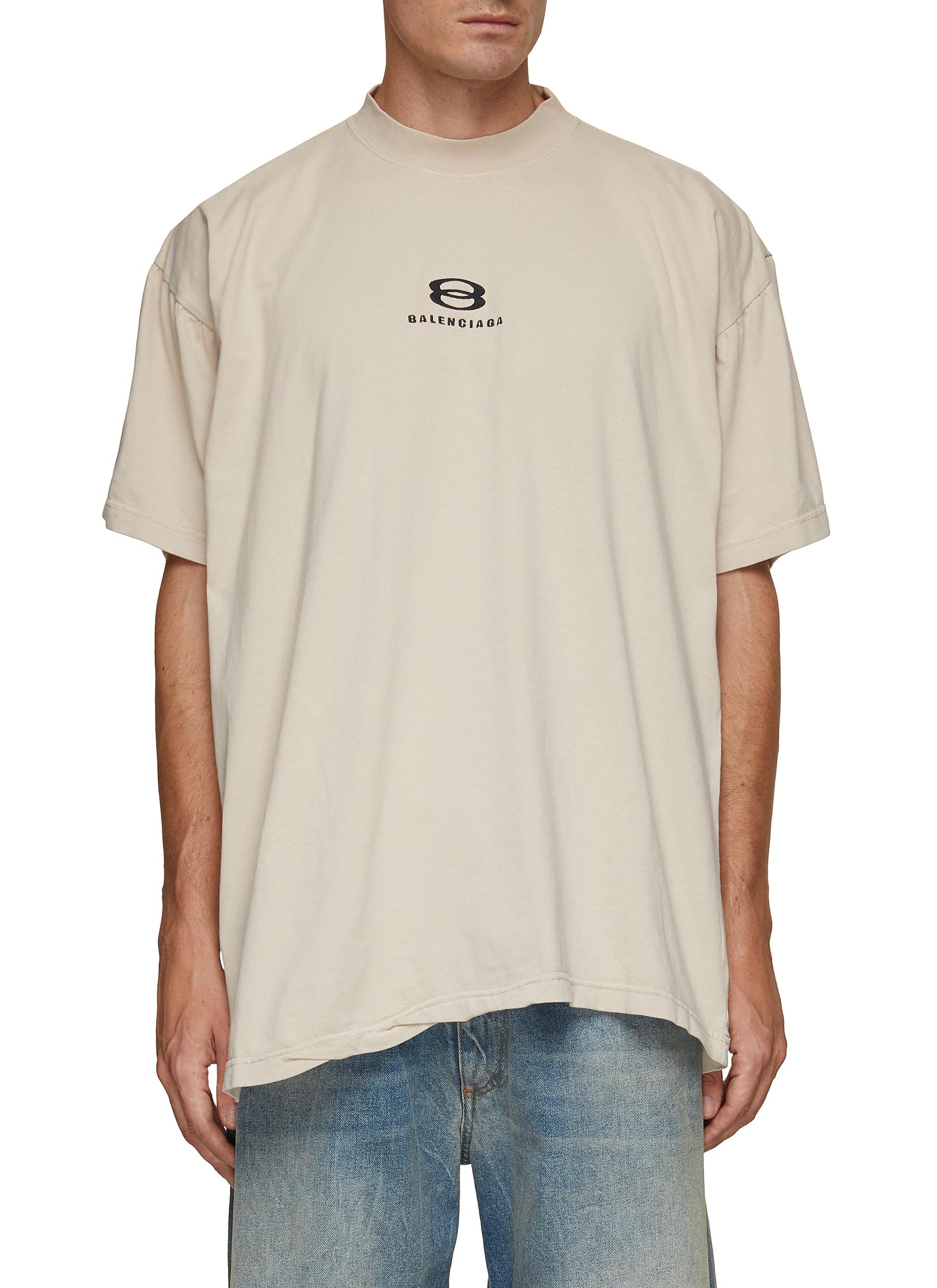 BALENCIAGA | Uneven Hem Logo T-Shirt | Men | Lane Crawford