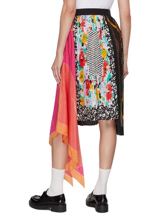 Back View - Click To Enlarge - DRY CLEAN ONLY - Panelled Scarf Midi Skirt