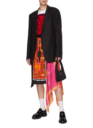Figure View - Click To Enlarge - DRY CLEAN ONLY - Panelled Scarf Midi Skirt