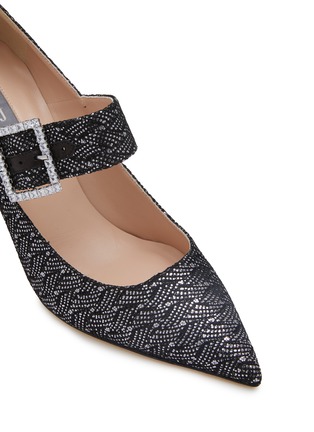 Detail View - Click To Enlarge - SJP BY SARAH JESSICA PARKER - Yvette 90 Crystal Buckle Glitter Mesh Pumps