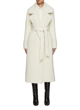 SENTALER | Notch Lapel Bouclé Long Coat