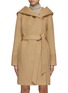 Main View - Click To Enlarge - SENTALER - Hooded Belted Wool Wrap Coat