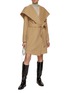 Figure View - Click To Enlarge - SENTALER - Hooded Belted Wool Wrap Coat
