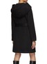 Back View - Click To Enlarge - SENTALER - Hooded Belted Wool Wrap Coat
