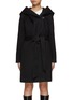 Main View - Click To Enlarge - SENTALER - Hooded Belted Wool Wrap Coat