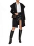 Figure View - Click To Enlarge - SENTALER - Hooded Belted Wool Wrap Coat