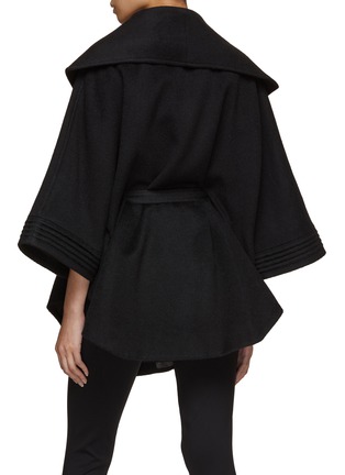 Back View - Click To Enlarge - SENTALER - Shawl Collar Belted Poncho