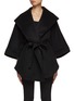 Main View - Click To Enlarge - SENTALER - Shawl Collar Belted Poncho