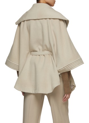 Back View - Click To Enlarge - SENTALER - Shawl Collar Belted Poncho