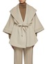 Main View - Click To Enlarge - SENTALER - Shawl Collar Belted Poncho