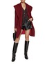 Figure View - Click To Enlarge - SENTALER - Shawl Collar Belted Wrap Coat