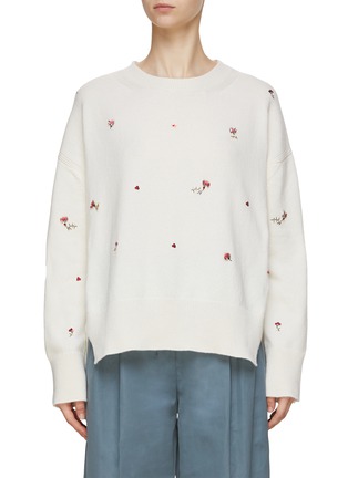 Main View - Click To Enlarge - BARRIE - Cashmere Embroidered Jumper