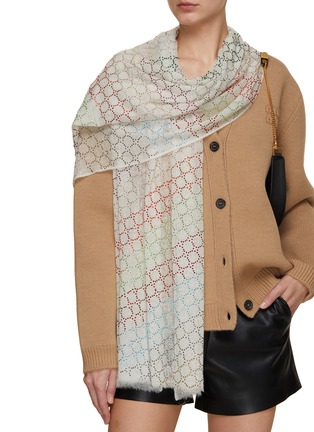 Figure View - Click To Enlarge - VINTAGE SHADES - The Linear Cashmere Stole