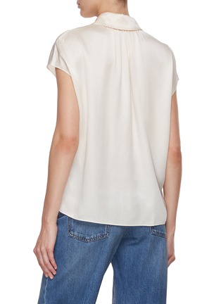 Back View - Click To Enlarge - VINCE - Silk Cap Sleeve Blouse