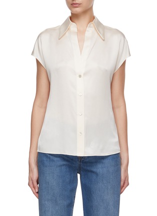Main View - Click To Enlarge - VINCE - Silk Cap Sleeve Blouse