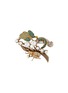 Main View - Click To Enlarge - THOT GIOIELLI - Brass Emerald Crystal Beetle On Plant Brooch