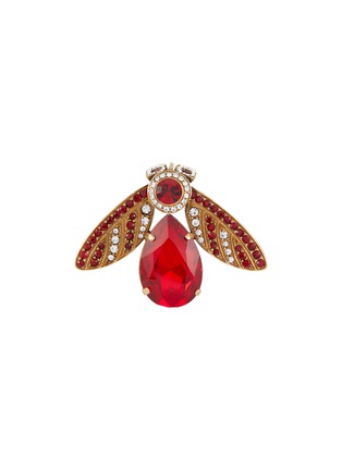 Main View - Click To Enlarge - THOT GIOIELLI - Brass Ruby Crystal Moth Brooch