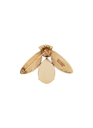 Figure View - Click To Enlarge - THOT GIOIELLI - Brass Ruby Crystal Moth Brooch