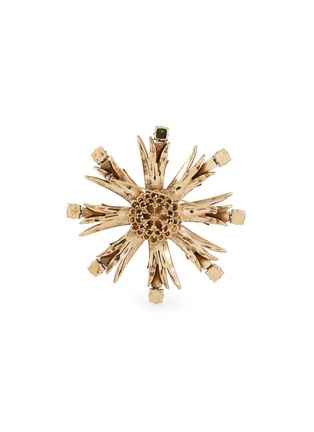 Figure View - Click To Enlarge - THOT GIOIELLI - Brass Pearl Crystal Sunflower Brooch