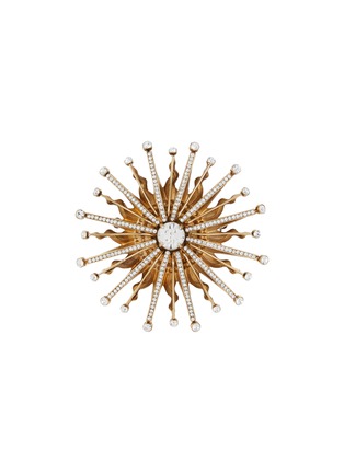 Main View - Click To Enlarge - THOT GIOIELLI - Brass Crystal Sun Brooch